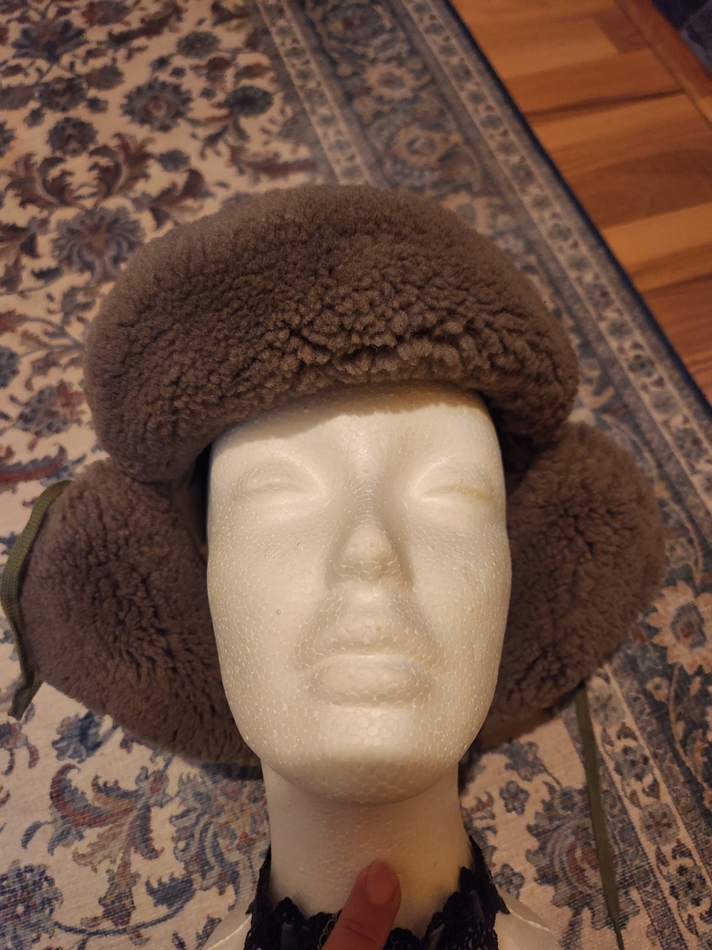 Vintage 1960s Eddie Bauer Down Trapper Hat - Faux Shearling Aviator Cap